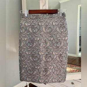 Anne Taylor Metallic Paisley Jacquard Pencil Skirt, Petite, bronze shimmer NWOT